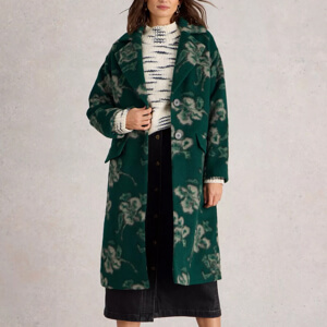 White Stuff Lara Green Multi Floral Coat